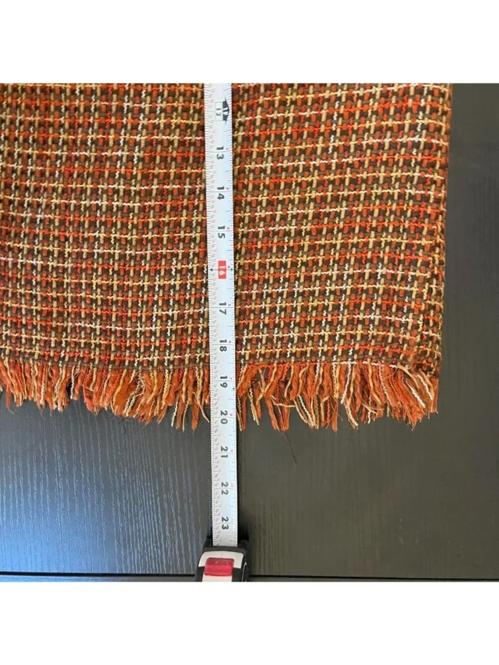y2k orange brown tweed office siren twee academia knee length skirt
